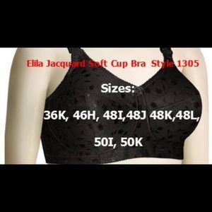 Size 48J Brand New Elila Jacquard black bras